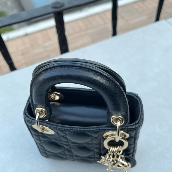 Christian Dior Micro Lady Dior Black Cannage Lambskin Gold Hardware - Picture 3 of 10